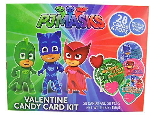 PJ Masks Valentine's Day Candy Card Exchange Kit, 28 Count