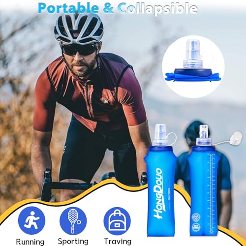 2 Packs Soft Flask, 17oz/500ml TPU Collapsible Soft Water Bottle for Hydration Pack, Running Vest, BPA-Free Folding Water Bottles for Hiking Cycling Climbing Running Outdoor Sports - Image 4