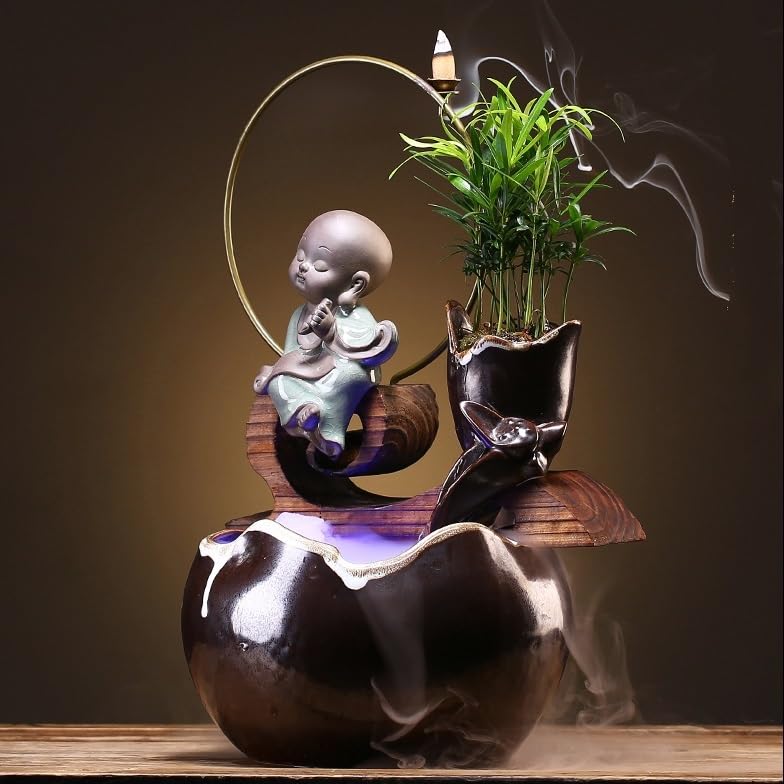 Fuente de Cascada, Fuente de sobremesa, Paisaje Chino, Adornos de Agua, Oficina, Porche, Fuente de Escritorio, decoración Creativa Zen para el hogar y la Oficina