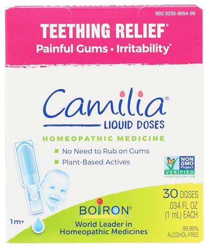 Image of Boiron Camilia Teething Drops for Daytime and Nighttime Relief of Painful or Swollen Gums and Irritability in Babies - 30 Count