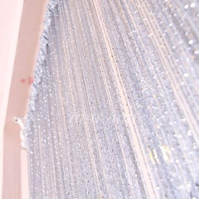 Tangpan 1m X 2m White Bling Door Room Romantic String Curtain Strip Drape Tassel Divider