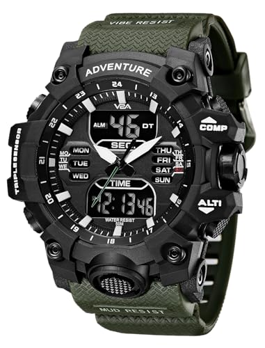 Image of V2A Bold & Big Dial Analog-Digital Sports Watch for Men | Multifunction Military Wristwatch | Gift for Men