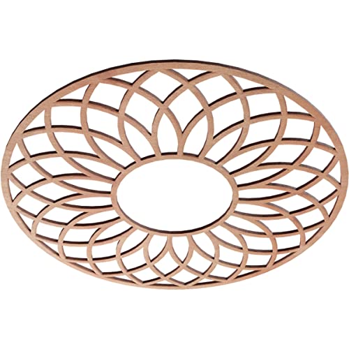 Image of Ekena Millwork 22 inchOD x 7 1 /2 inchID x 3 /8 inchT Cannes Wood Fretwork Pierced Ceiling Medallion, Cherry