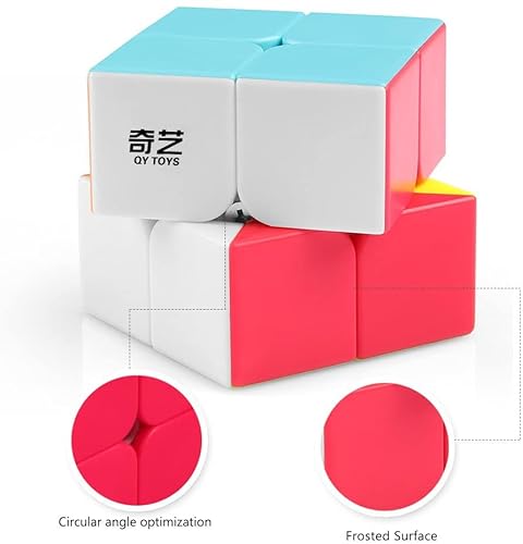 D-Fantix Speed Cube Set, Qy Toys Cube 3 Pack Qidi S2 2X2 Warrior W 3X3 Qiming Pyramid Stickerless Speed Cubes Bundle Puzzle Toys #TOP2