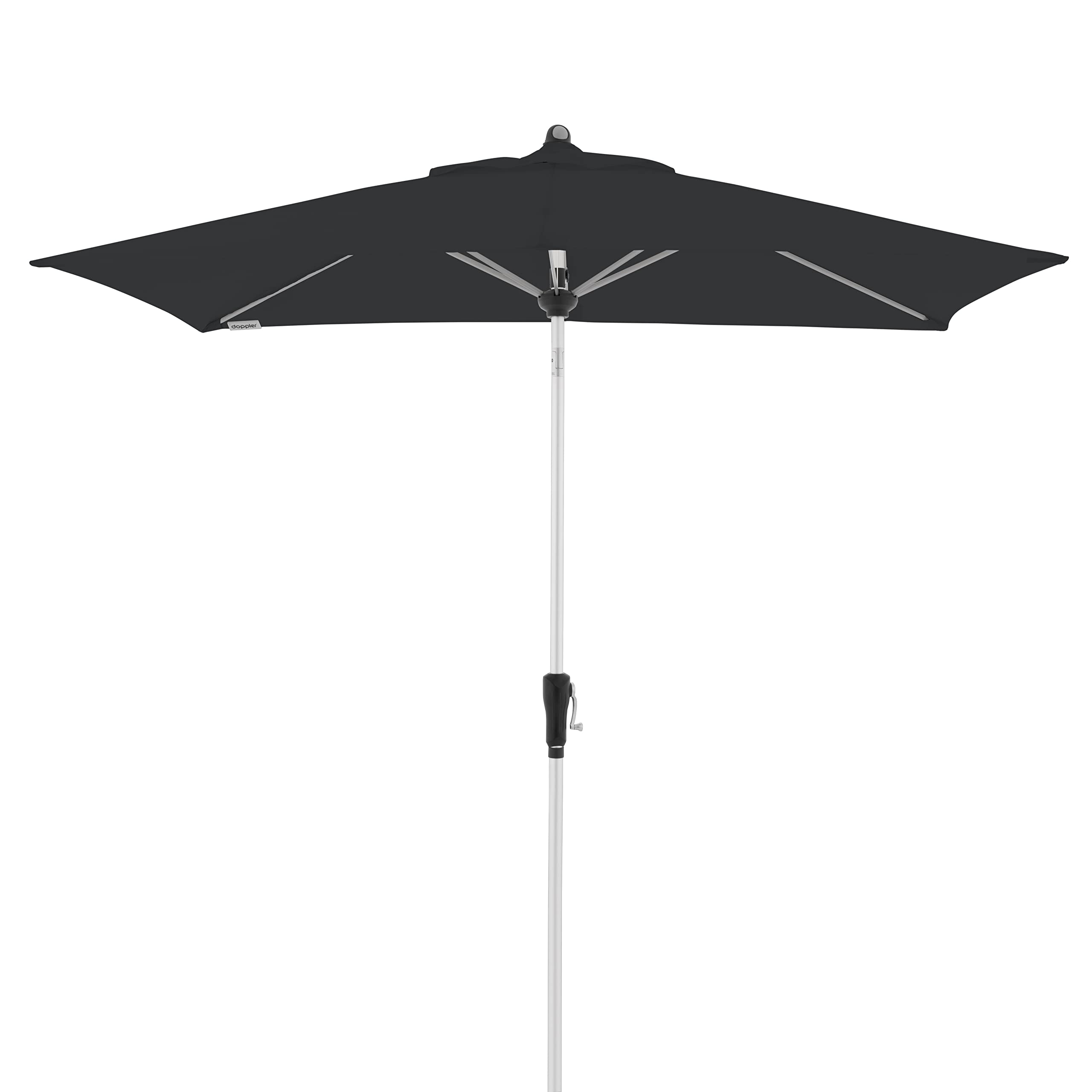 Doppler SL-AZ Auto Tilt parasol przeciwsłoneczny, 220 x 140 cm, antracytowy, składany i z korbą z ochroną UV 80+, z aluminium, odporny na deszcz dach poliestrowy