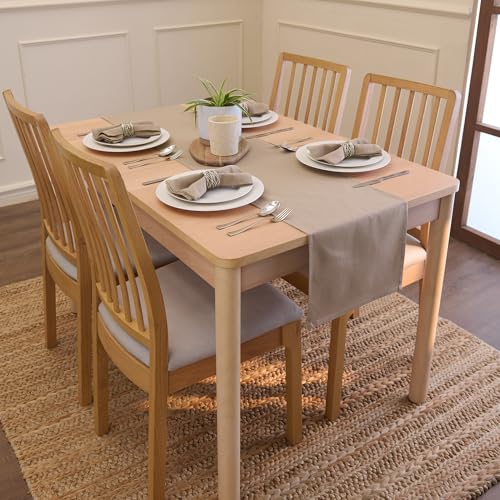 Image of Encasa XO Cotton Napkins for Dining Table | Set of 12, Size 43x43 cm | Machine Washable Reusable Table Napkin, Soft & Absorbent, Elegant Table Decor for Kitchen, Hotels, Party - Taupe