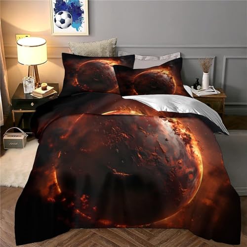 Housse de couette microfibre scène spatiale pour chambre d'amis et ado