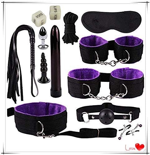 RianGor 12 Pieces Purple Premium Soft Fluff Kit with Two Cute Dices