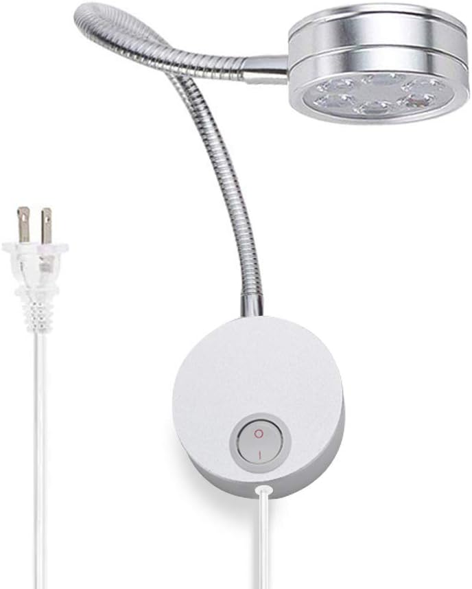 Reading Lights for Books in Bed, Minimalist LED Bedside Lamp - Wall Mount / Gooseneck / Bookshelf (3W, Natural Light)