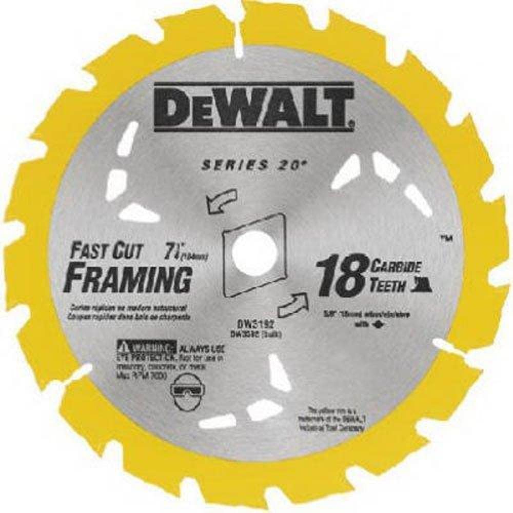 DEWALT DW3592B10 Hoja de sierra circular de carburo 18T de 7-1/4 pulgadas