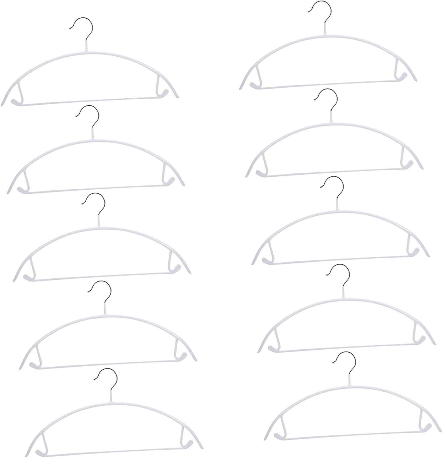 Ciieeo 10pcs Vertical Hangers Stainless Steel Non-Slip PVC Coating Clothes Hanger Multi for Skirts
