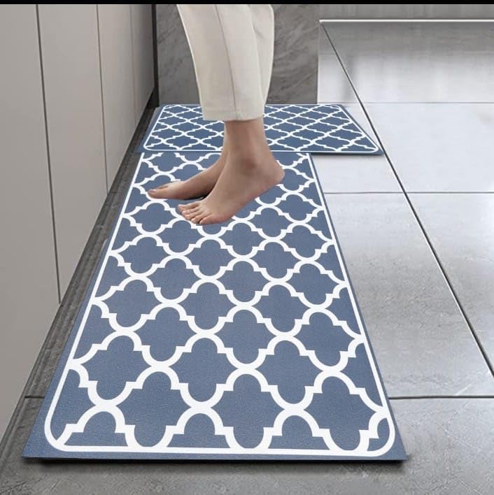 See full amazon price history chart for HomeCloud Rubber Kitchen Mats for Floor Set of 2 Pcs | Non-Skid, Soft Absorbent Rugs for Kitchen, Laundry, and Hallway | 120x40cm, 40x60cm| 4mm Thickness (Trap_Blue) HomeCloud Rubber Kitchen Mats for Floor Set of 2 Pcs | Non-Skid, Soft Absorbent Rugs for Kitchen, Laundry, and Hallway | 120x40cm, 40x60cm| 4mm Thickness (Trap_Blue) (B0D5YKLJ1S) Amazon Price History, Amazon Price Tracker
