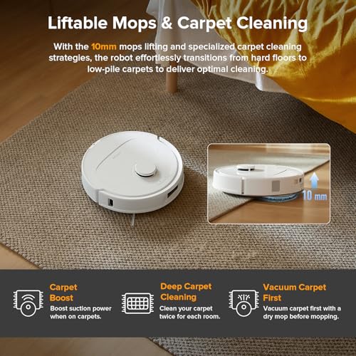 Image of roborock Qrevo Series Robot Vacuum and Mop, 8000Pa Suction, Upgraded from Qrevo S, Anti-Tangle Brush, Smart Obstacle Avoidance, Auto Mop Washing, All-in-One Dock, 200RPM Spinning Mops, White(QV 35A)