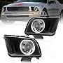 ADCARLIGHTS Headlight Assembly with LED Bar Compatible with 2005-2009 Ford Mustang Clear Lens Black Housing Headlamp Replacement Left and Right