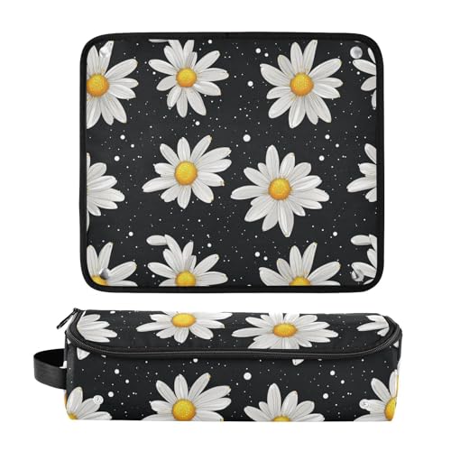 White Daisies Marble Hair Tools Travel Bag Heat Resistant Mat for Irons Straighteners Curling Iron Hair Care Accessories Portable Organizer Bag miniatura 3