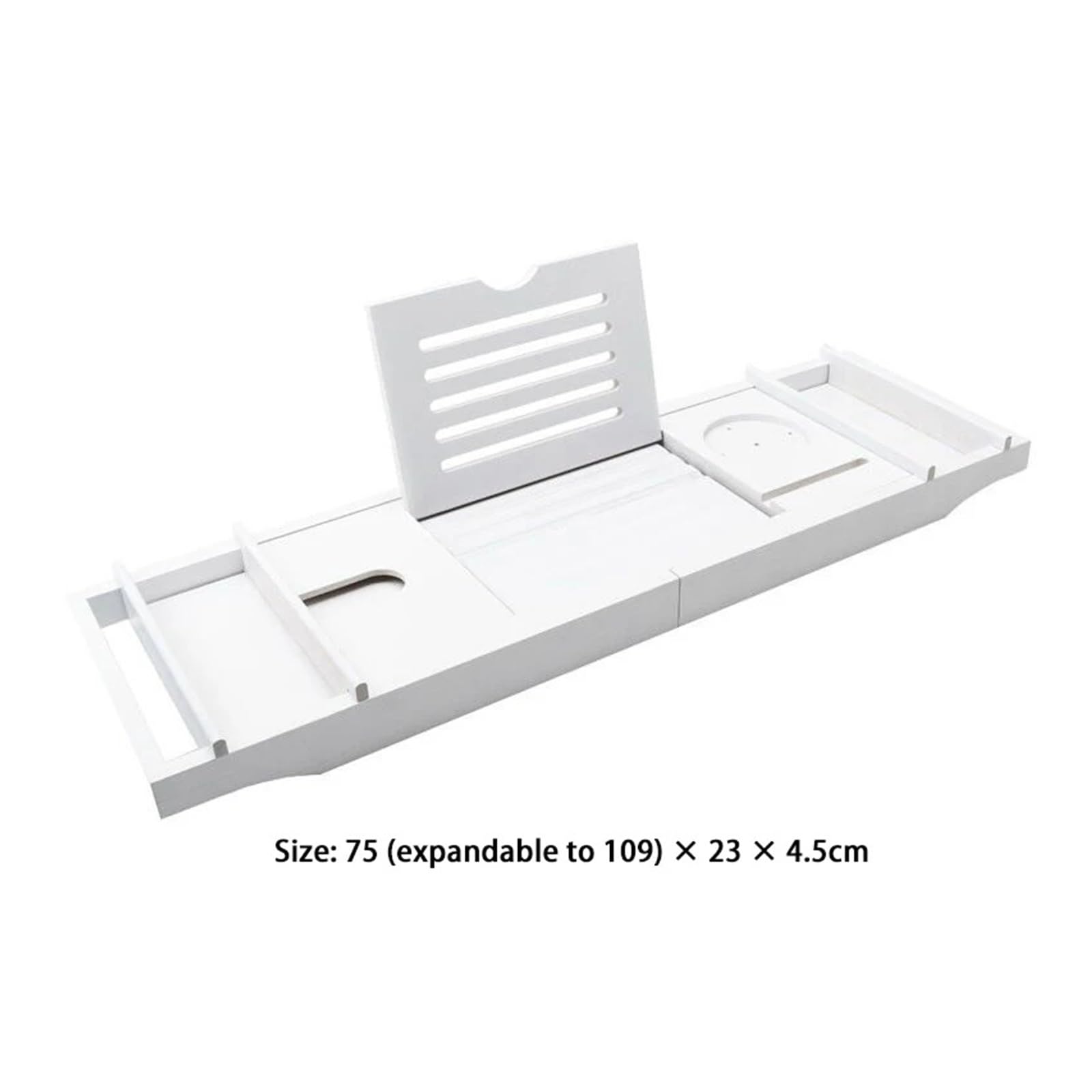 Bandeja extensible de bambú negro para bañera, estante de lujo con soporte para relajación, perfecto para baño y uso doméstico