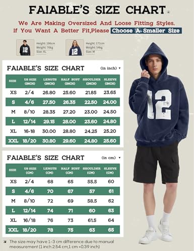 FAIABLE Oversized Hoodies for Mens Acid Washed Graphic Men's Fashion Hoodies Sweatshirts Sweats Preppy for College,Gym,Sports 5