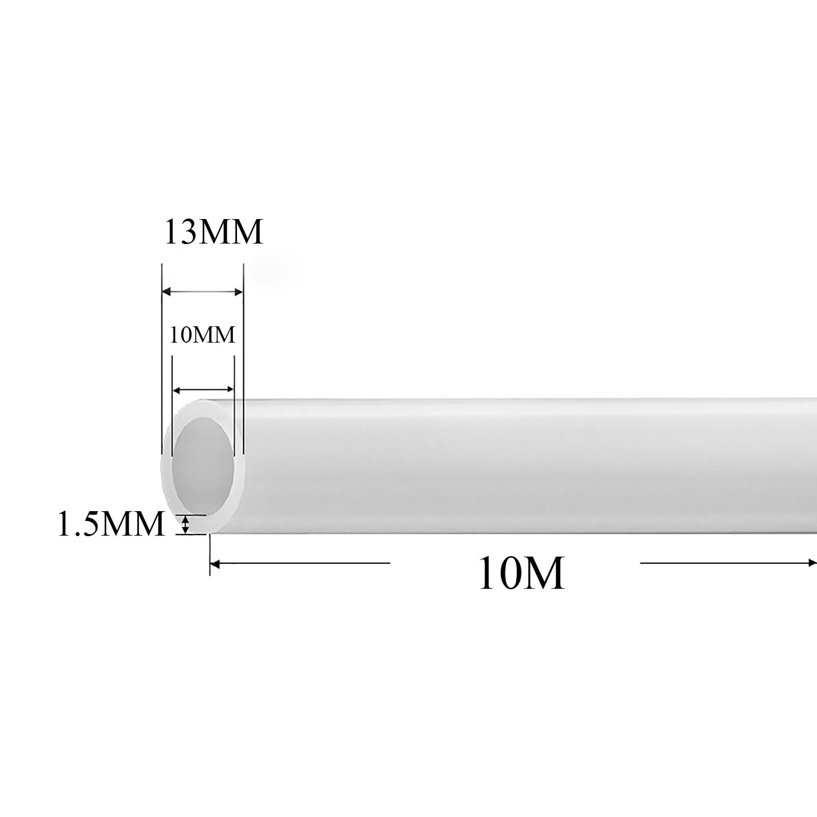 COYOUCO 10Mm ID Silicone Tubing, 5M Length Food Grade Pure Silicone Hoses, High Temp Tube for Home Brewing, Wine Making,10 * 13mm