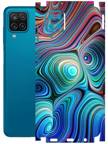 Image of AtOdds - Full Body Back Screen Guard Protector Film - Lamination Wrap Skin Sticker Compatible with Samsung Galaxy A12 | Scratchproof Matte Finish (Water Paint)