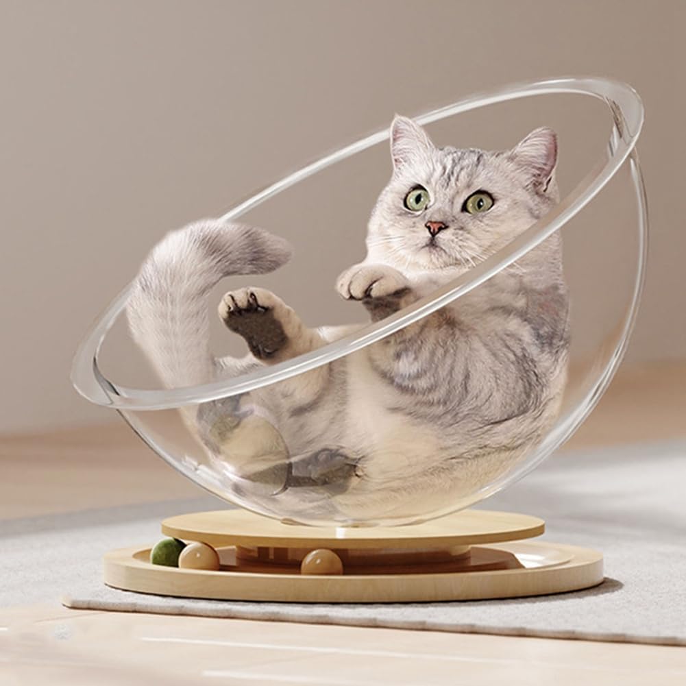 Cama para Gatos con Cápsula Espacial Universal con Bolas de Seguimiento, Juguete para Gatos, Casa para Gatos, Suministros para Mascotas de Fácil Limpieza, Grande