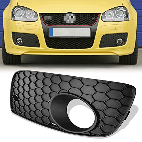 runmade Honeycomb Front Bumper Lower Driver Side Grill Fog Light Grille Compatible with VW 06-09 MK5 Jetta Golf GTI Left
