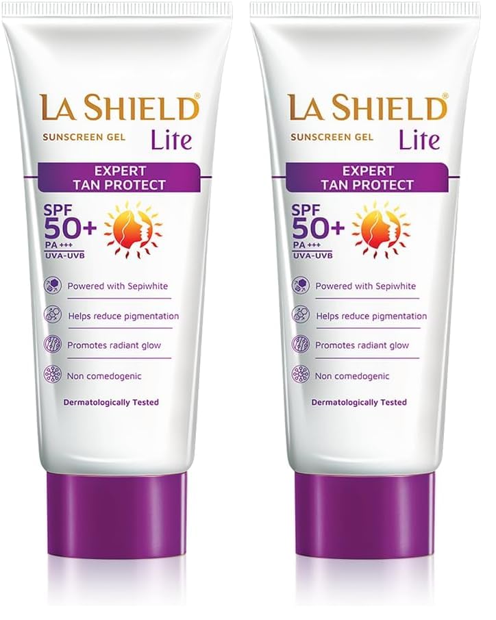 Image of La Shield Lite SPF 50 PA+++ Mineral Sunscreen | Skin brightening in 3 Weeks| No White cast | Broad spectrum | Oil-free | PA +++ | Dermatologist Prescribed | All Skin types | 50g (Pack of 2)