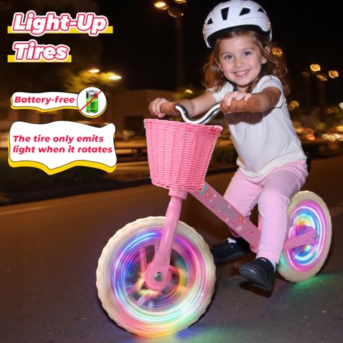 Image of Toddler Balance Bike for 2-5 Year Old,Kids Balance Bike with Fender,Kids Bicycle for 2 3 4 5 Years Old Boy Girl Birthday Christmas Toy Gift,Adjustable Seat /Handlebar,Flat-Free LED Tires,10Min Assembly