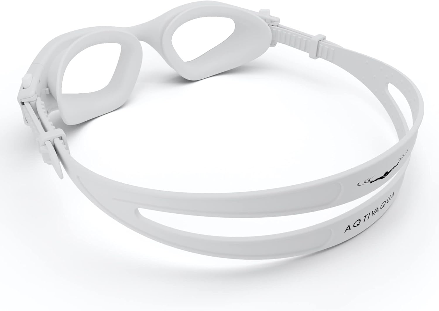 AqtivAqua Swim Goggles Swimming Goggles for Adult Men Women Kids 6-14 Youth Girls Boys Childrens DX-C (All White frame, Silver case, Clear lens) : Sports & Outdoors