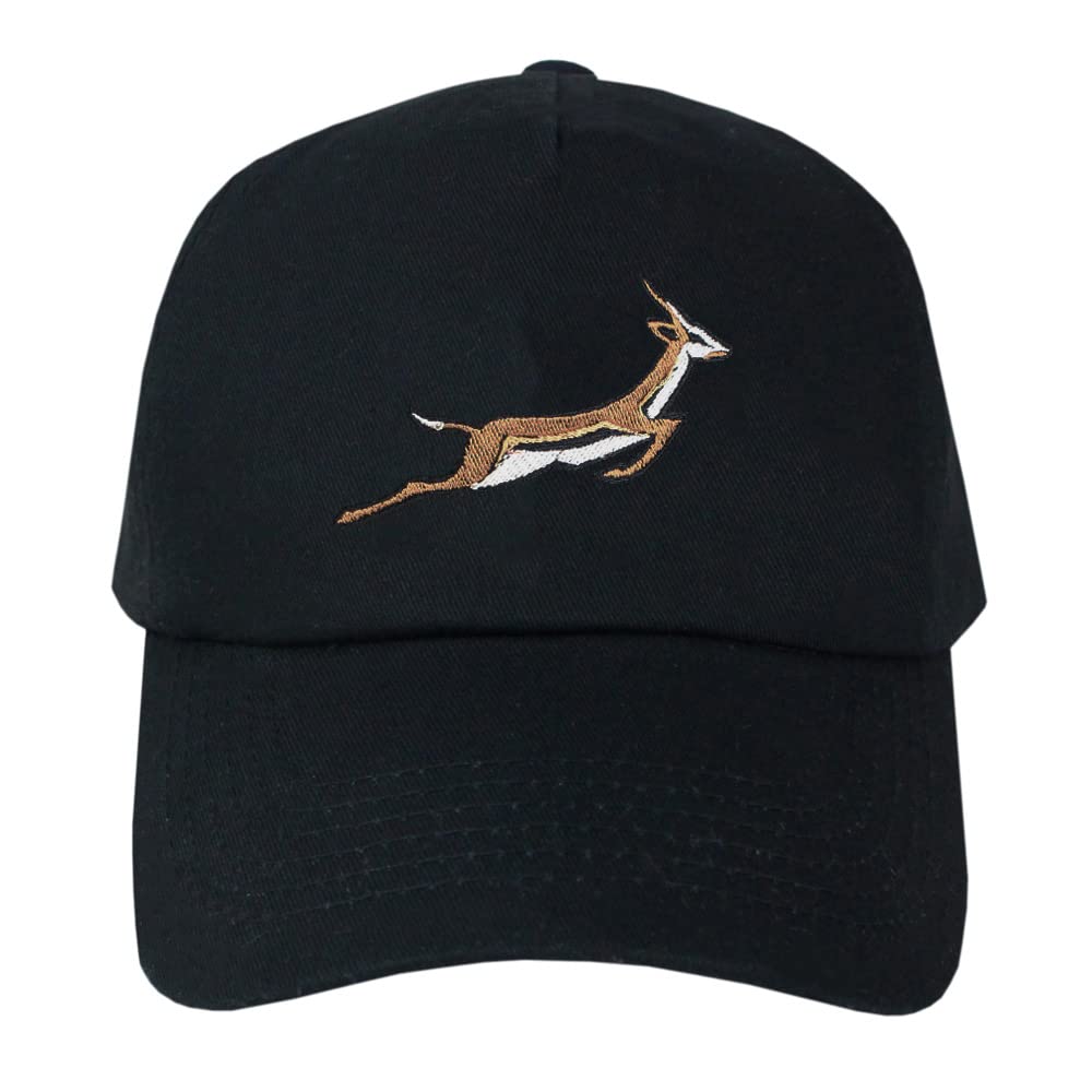 Teddyt's Men's Black Springbok Embroidered Baseball Cap Hat