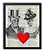 Til Death - Victorian Skeleton Love Vintage Wall Art Upcycled Dictionary Art Print Poster 8x10 inches, Unframed
