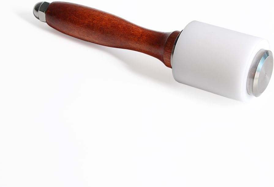 Co-link Wooden Handle Nylon Hammer Leathercraft Carving Hammer Sew Leather Cowhide Tool Kit (I-Head)