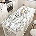 VEELIKE Glossy Black and White Marble Peel and Stick Countertops Waterproof Marble Contact Paper for Countertops 15.7''x354'' Self Adhesive Removable Vinyl Countertop Wallpaper for Kitchen Bathroom