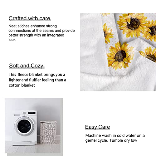 Yisumei Sunflower Blanket Floral Print Throw Blanket Soft Warm Lightweight For Chair Sofa Couch Girl Adult Women Gift For Birthday Christmas 60"X80" #TOP5