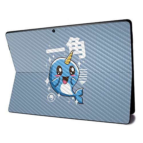Image of MightySkins Carbon Fiber Skin for Microsoft Surface Pro X - Narwhal Kawaii | Textured Carbon Fiber Finish | Easy to Apply, Remove, and Change Styles | Made in The USA
