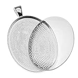 Julie Wang 10 Sets Silver Assorted Oval Setting Bezel Tray Pendant Blanks With Glass Cabochon 40x30mm