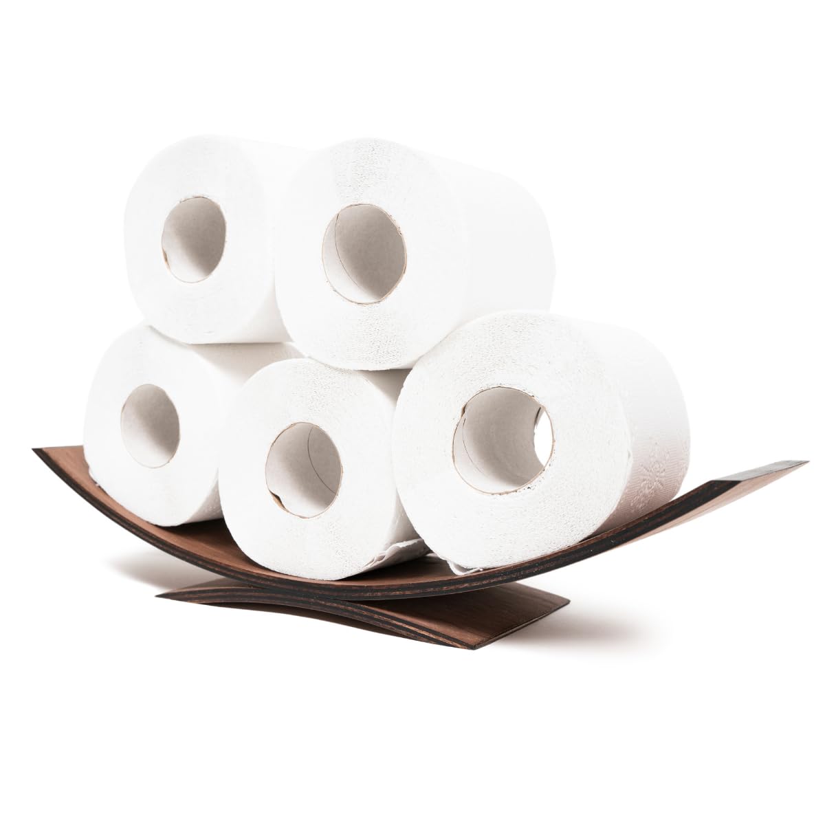 Tisch-Toilettenpapierhalter, freistehendes Rollenregal aus Holz, passt auf Tank, Walnussholz, Badezimmer-Organizer, TP-Caddy