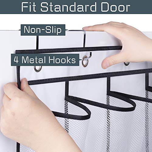 AOODA-28-Large-Mesh-Pockets-Over-The-Door-Shoe-Rack-Hanging-Shoe-Organizer-for-Closet-Hanging-Shoe-Rack-Holder-Hanger-White