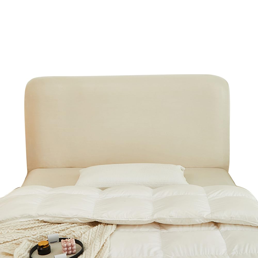 Copritestiera in Velluto Copritestiera Letto Protezione Testiera Copritestiera Matrimoniale Protettiva Beige 2M