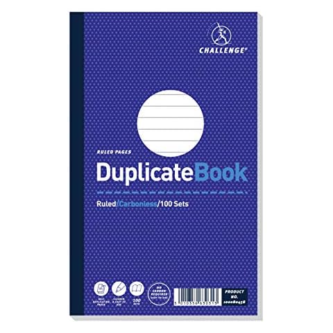 Challenge 210 x 130 mm Duplicate Book, Carbonless, 100 Pages, Set of 1 Cover