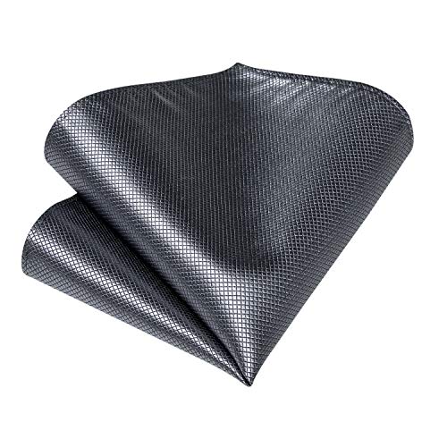 Image of DiBanGu Mens Solid Color Tie and Pocket Square Set Woven Silk Plain Necktie & Handkerchief for Men Wedding Party Formal