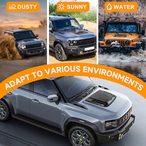 Image of Universal Hood Air Vent,Car Hood Vents,Hood Vents for Trucks, Universal Hood Scoop for Cars,Suit for Colorado, Dodge Ram 1500 2500 3500,GMC Sierra(Carbon Fiber Pattern)