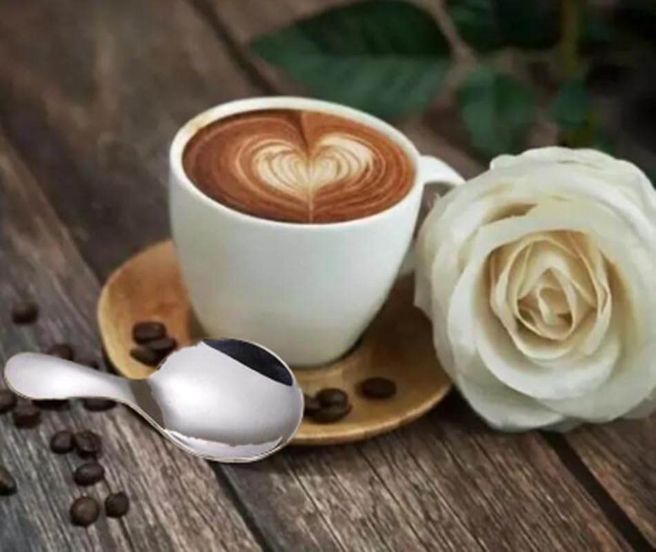 4 Cucchiaini con Manico Corto, Mini Palette per Confetti Salt Spoons, Short Handle Teaspoon, Cucchiaio da Dessert, Mini Palette per Confetti caffè, Dessert, Zucchero, cucchiaino da tè per la Cucina
