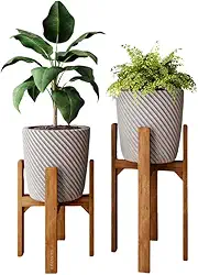 Kit 2 Suportes Tripé para Vasos 40cm e 55cm Madeira