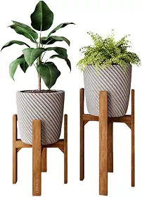 Kit 2 Suportes Tripé para Vasos 40cm e 55cm Madeira