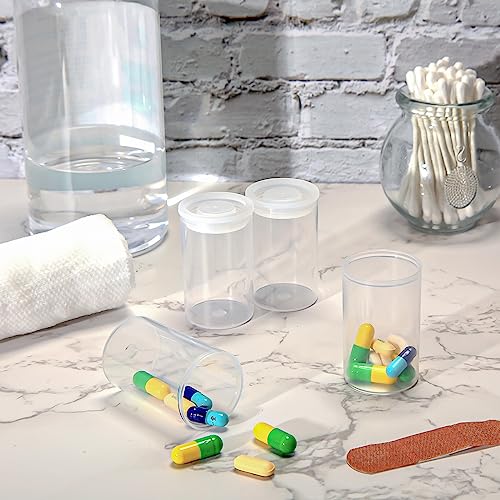 Image of JOVITEC 200 Pcs Plastic Film Canister Holder 35 mm Empty Camera Reel Containers Storage Containers Case with Lids for Small Accessories Fish Hook Film Beads(Clear)