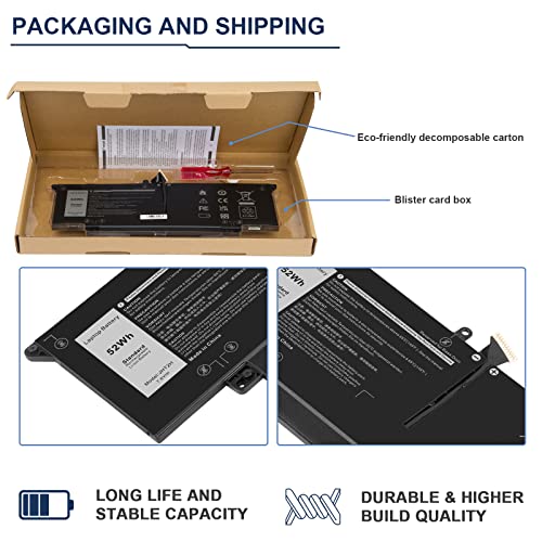 Image of JHT2H Laptop Battery for Dell Latitude 7310 7410 Latitude 7410 Chromebook Enterprise Series P33S P34 S4V5X2 YY3GJ 2561J Y7HR3 35J09 HRGYV 0HRG WY9MP XMV7T 09YYF 7CXN6 T3JWC K36KR X825P XMT81 XMV7T
