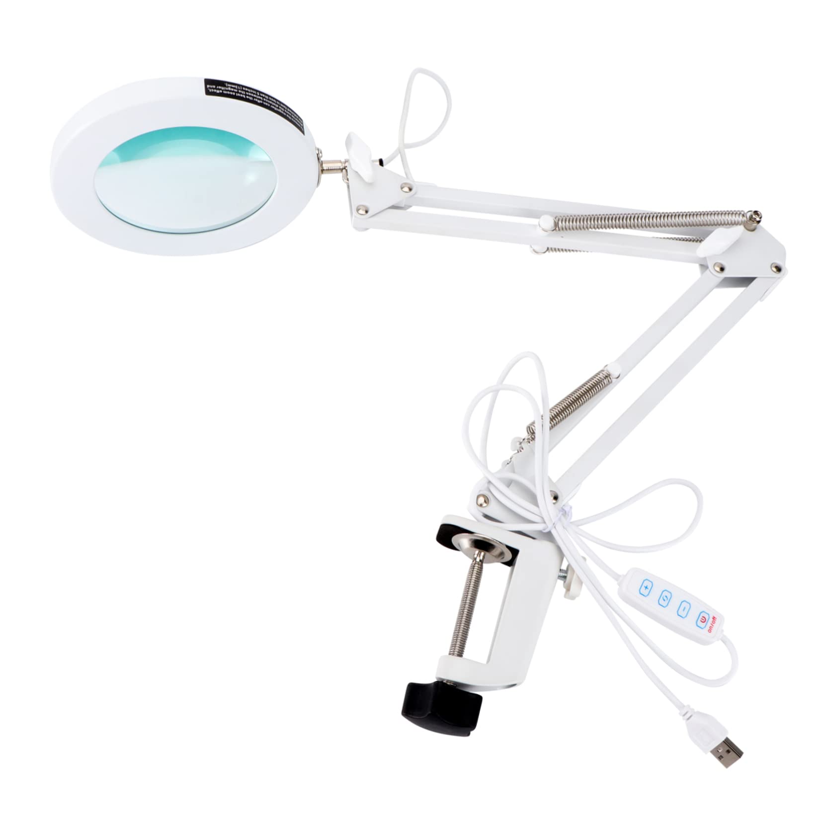 Lámpara Lupa LED 5x Luz Regulable y Brazo Ajustable, Lámpara de Escritorio de Color Claro para Soldadura y Manualidades, Luz LED Multinivel para Trabajo Detallado, 1 Unidad, Uso
