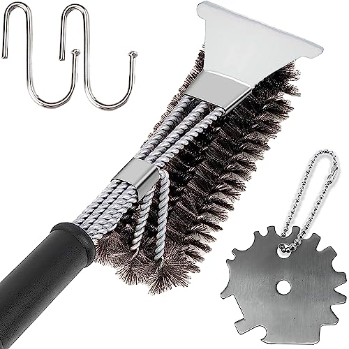 MZBDYYF Spazzola per Pulizia e Raschietto - Brusca con setole a Filo Sicuro, Raschietto Universale e Ganci per Il detergente per griglia