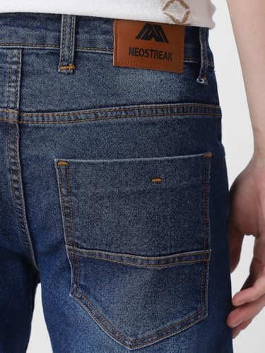 Image of Neostreak Men's Regular Fit Heavy Washed Jeans Stretchable