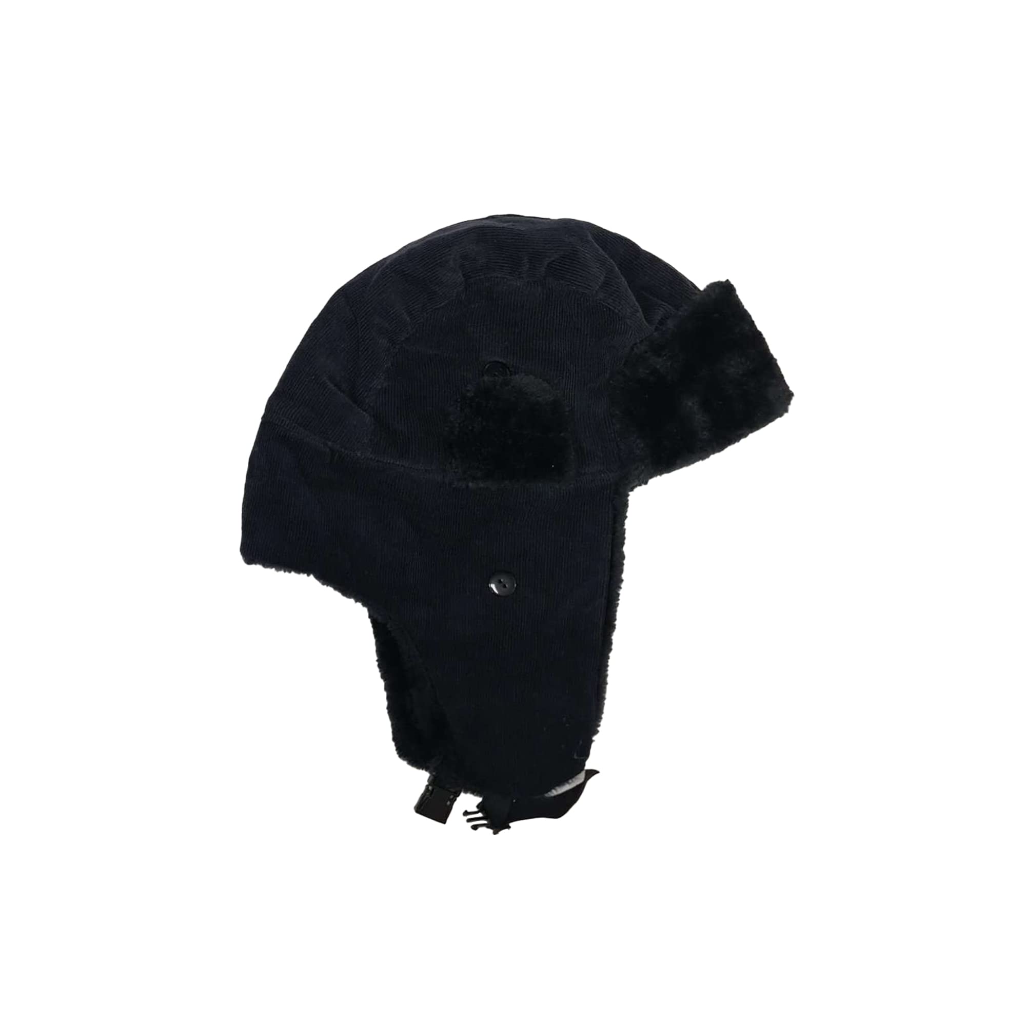 The Fancy Dress® Adult Unisex Aviator Trapper Hat Winter Bomber Hat Trooper Russian Warm Hat with Ear Flaps Fur Ski Cap (Black)